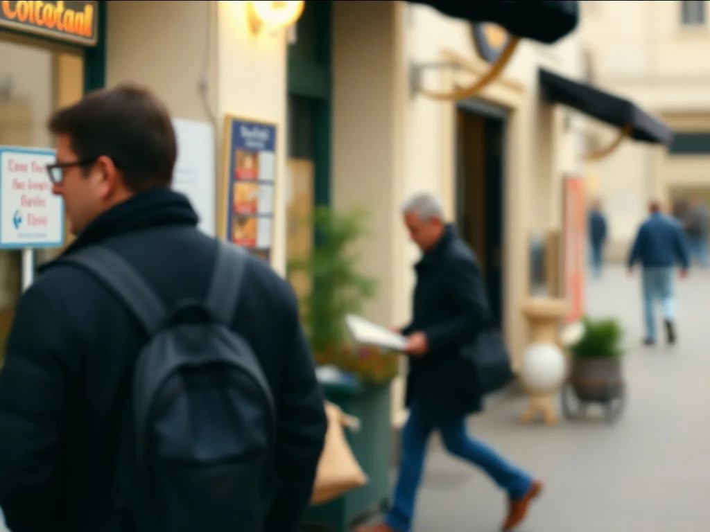 Capture d'écran d'une page web sombre affichant une notification de changement de domaine avec une flèche de redirection et l'ancien logo de Facebim.
