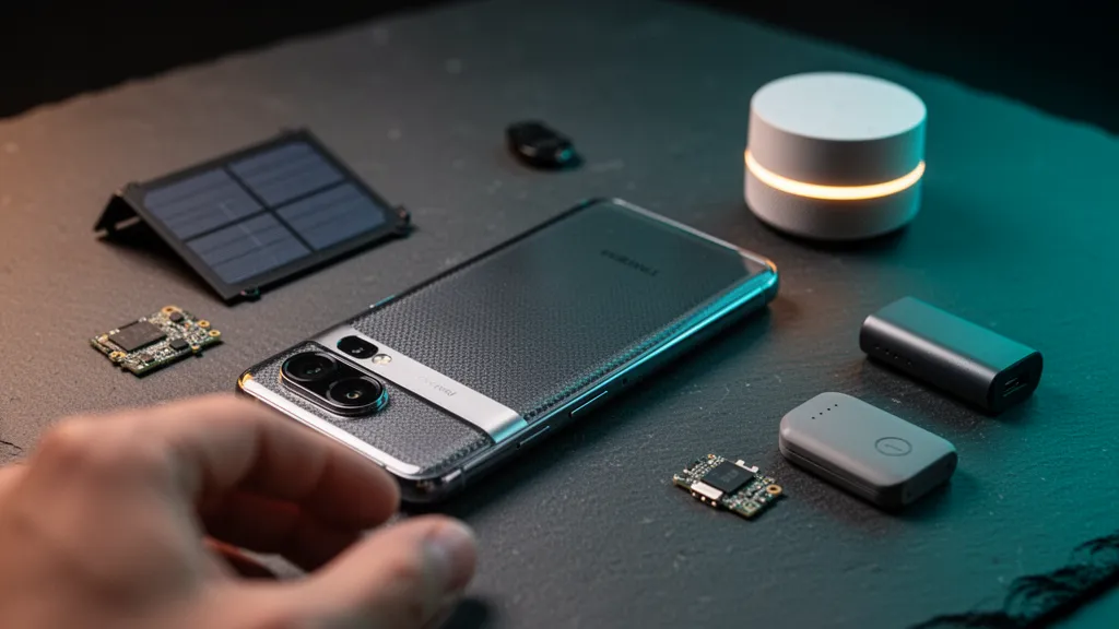 Vue de face d'un smartphone Pixel 7a posé sur une table avec fond neutre